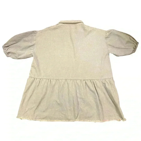 PINKLILY CHAMBRAY LONG SLEEVE MINI DRESS SIZE XL - Picture 5 of 10